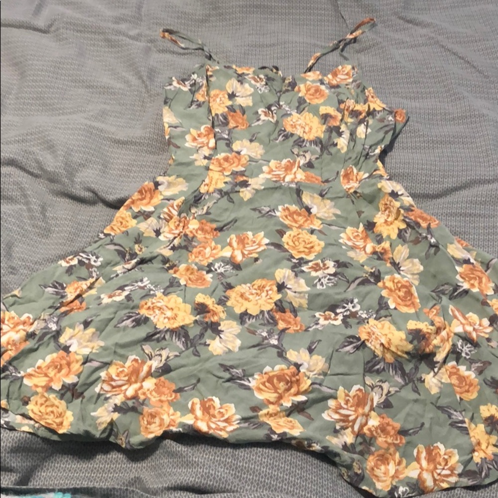 Green floral dress